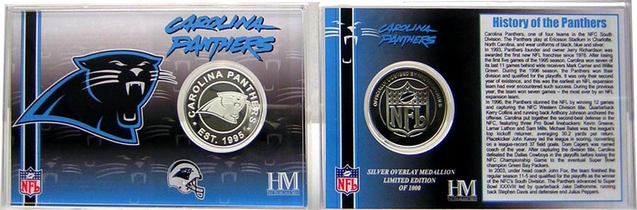 Highland Mint CPSPCCK Carolina Panthers Team History Coin Card