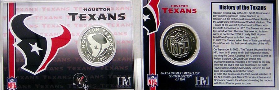 Highland Mint HTSPCCK Houston Texans Team History Coin Card
