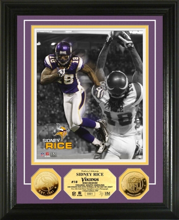 Highland Mint PHOTO2683K Sidney Rice 24KT Gold Coin Photo Mint