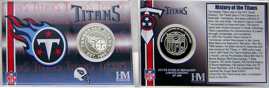Highland Mint TTSPCCK Tennessee Titans Team History Coin Card