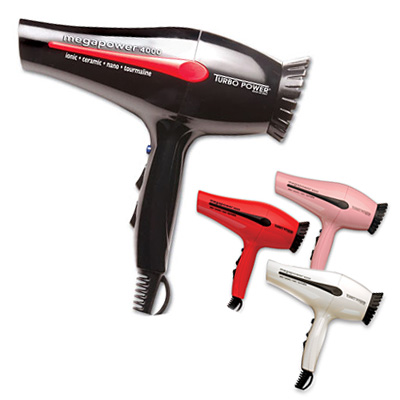 Turbo Power 4000WHITE MegaPower 4000 Professional Hair Dryer- White