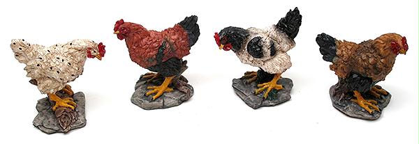 049-26898 Miniature Chicken Figures - Set Of 4