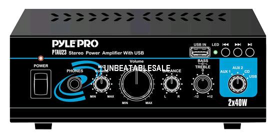 Pyle Mini Stereo Amplifiers USB PTAU23
