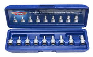 Vimshm400 9 Pc Metric Stubby Hex Socket Set