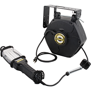 Omega OME94306 50 Ft. Heavy Duty Plastic Reel with 26W Fluorescent Work Light