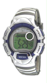 Armitron 45-6915BLU Women and apos;s Chronograph Blue and Silver-Tone with a Black Strap Digital Sport Watch