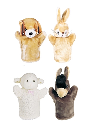 Get Ready Kids Mtb9007 Farm Puppet Set Ii Inlcudes Puppy Lamb Donkey And Bunny