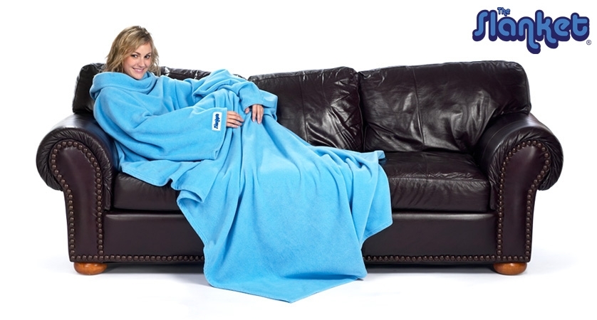 As Seen On TV 227-SLANKETBLUE-LTC Slanket - Fleece Blanket with Sleeves - Alaskan Blue