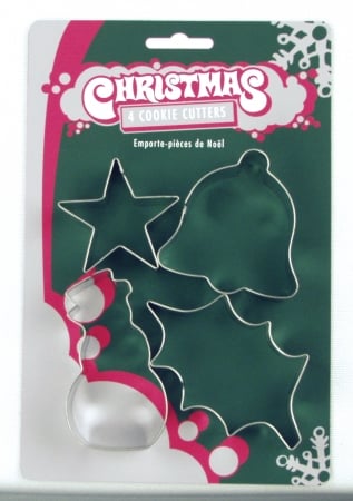 Foxrun 3551 Christmas Cookie Cutter Set- Tinplated Steel- 4 Pieces Per Set