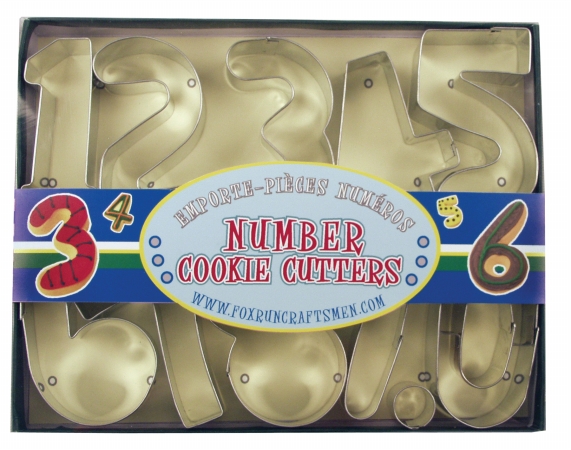 Foxrun 3640 Number Cookie Cutter Set- Tinplated Steel- 10 Pieces In Storage Box