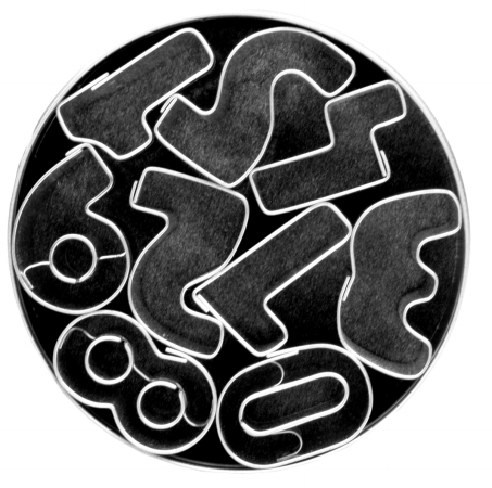 Foxrun 3688 Numbers Mini Cookie Cutter Set- Tinplated Steel- 10 Piece Set In Storage Tin