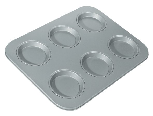 Buy Foxrun 4474 Large Shallow Muffin Pan 6 Molds- Eighth Cup Capacity