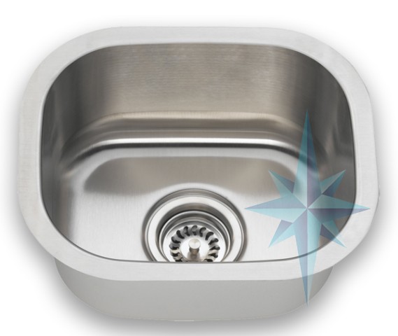 Polaris Sinks 2151 Undermount Single Bowl Bar Sink in Stainless Steel