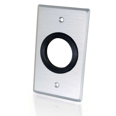 40489 Single Gang 1.5in Grommet Wall Plate - Brushed Aluminum