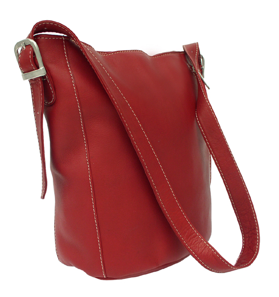 9707-rd Bucket Bag Shoulder Handbag - Red