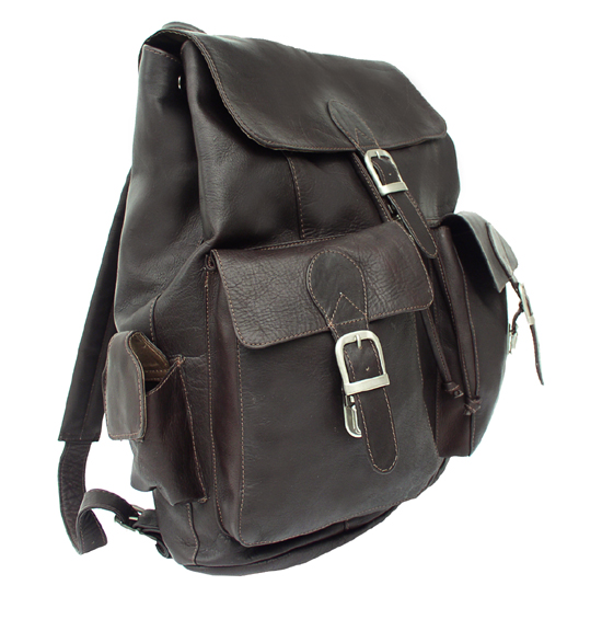 9726-chc Chocolate Large Buckle-flap Backpack