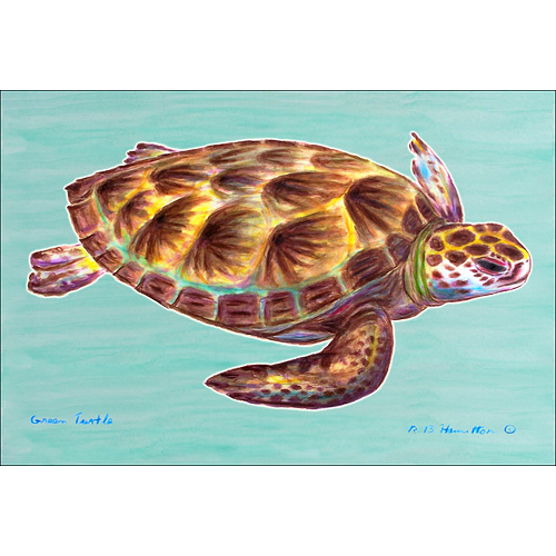 Dm044 Green Sea Turtle 18"x26" Door Mat