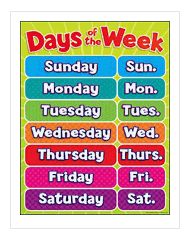 Tf-2501 Days Of The Week Chart Gr Pk-5
