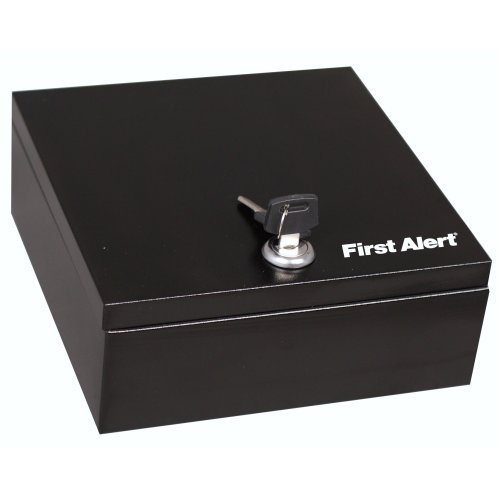 First Alert 3010F Locking Steel Box with Removable Cash Tray and Key Rack