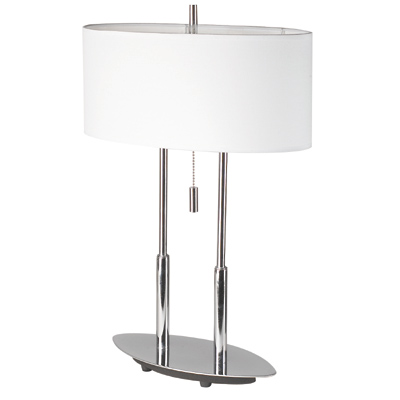 Dainolite DM2222PC Table Lamp with Oval Linen Shade