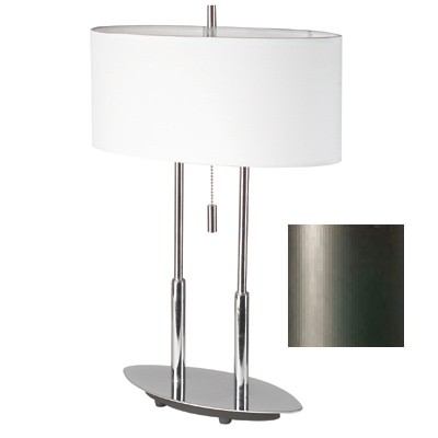 Dainolite DM2222OBB Table Lamp with Oval Linen Shade