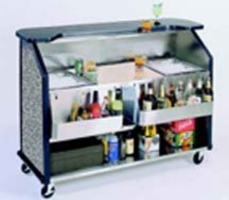 886 Stainless Portable Bar With- 2 Speed Rail And- 2 Ice Bin