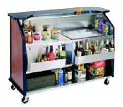 887 Stainless Portable Bar With- 2 Speed Rail And- 1 Ice Bin