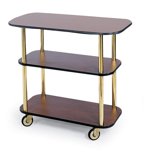 36100 Rectangular Style- 3-shelf Wood Laminate Serving Cart