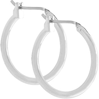Simple Silvertone Hoops Earrings