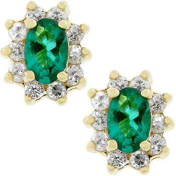 Emerald Flower Earrings