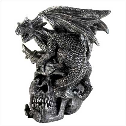 Skull And Dragon Figurine