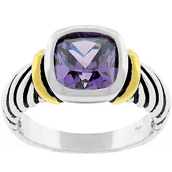 Amethyst Cable Ring- Size- 10
