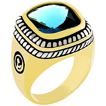 Faceted Blue Topaz Ring- Size- 08