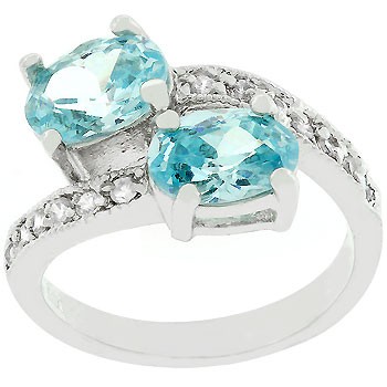Sunrise Wholesale J2666 08 Princess Cut Aquamarine Crystal Solitaire Blue Lagoon Ring