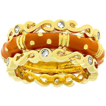 Triple The Fun Orange Ring- Size- 10