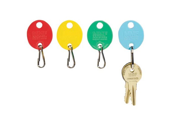 201800907 Snap-hook Colored Oval Key Tags Red