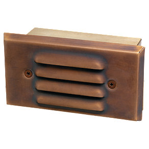 Sea Gull Lighting 9366834 Recessed Deck Light with Louver/ Step Trim in Weathered Bronze Finish