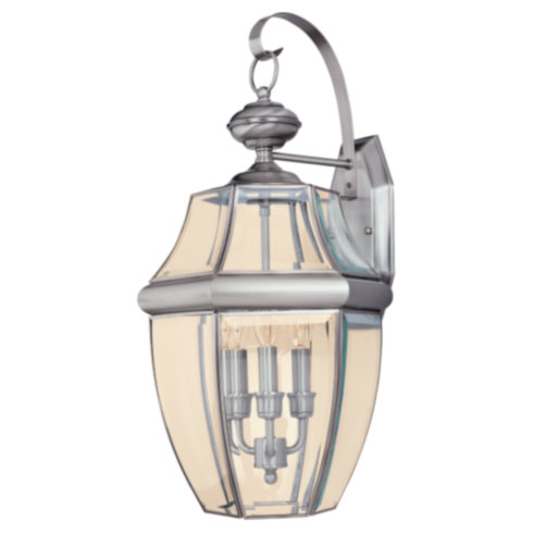 Wall Mount Outdoor Lighting Sea Gull Lighting 8040-965 Three Light Outdoor Wall Lantern - Antique Brushed Nickel Finish SGL1462
