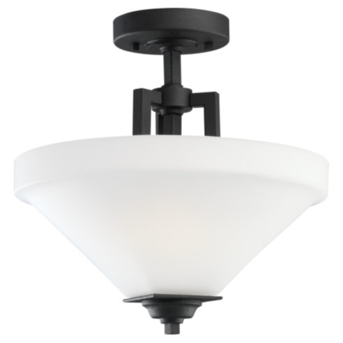 Ceiling Light Fixtures Sea Gull Lighting 77630-839 Semi-Flush Convertible Fixture - Blacksmith Finish SGL971