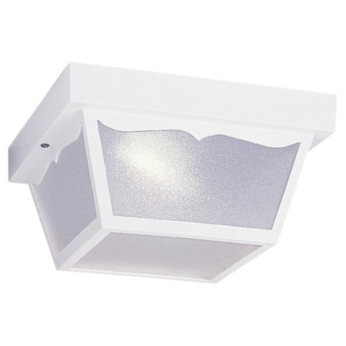 Ceiling Light Fixtures Sea Gull Lighting 79021PBLE-15 Fluorescent Outdoor Close To Ceiling One Light Fixture - White Finish SGL978