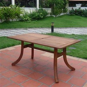 Rectangular Dining Table With Curvy Legs - V189