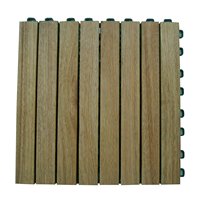 Vifah V355 Tile Snapping Deck Tiles Plantation Teak Slat Deck Tile Hardwood 8 Slat Box of 10 Tiles