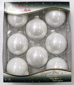 Christmas by Krebs CBK70106 Porcelain White 2 .62 inch Balls with Silver Crown C