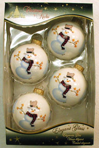 Christmas by Krebs CBK90046 Porcelain White 2 .62 inch Balls with Plaid Scarf Sn