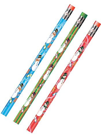 J.R. MOON PENCIL CO. JRM52071B DECORATED PENCILS HOLIDAY SNOWMEN ASST