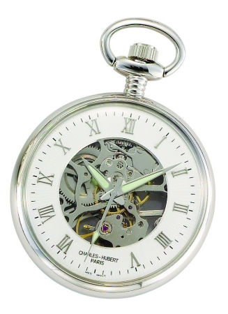 Charles-hubert- Paris Brass Mechanical Open Face Pocket Watch #