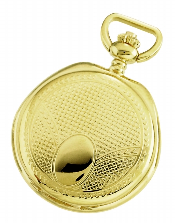 Charles-Hubert- Paris Brass Gold-Plated Quartz Hunter Case Pocket Watch #3782