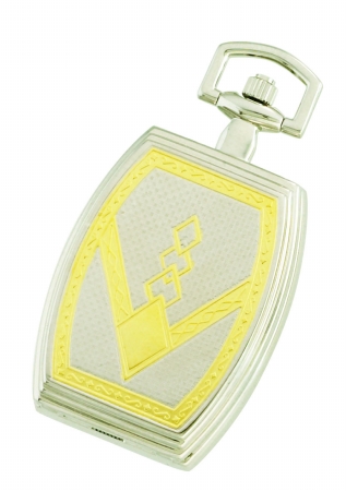 Charles-Hubert- Paris Brass Two-Tone Quartz Hunter Case Pocket Watch #3784