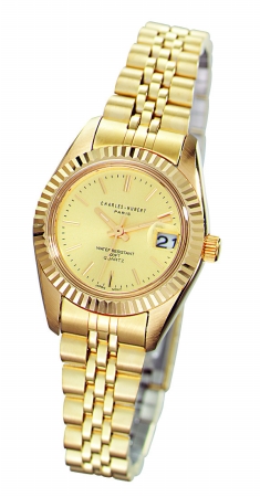 Charles-hubert- Paris Womens Gold-plated Quartz Watch #