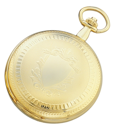 Charles-hubert- Paris Brass Gold-plated Mechanical Double Cover Pocket Watch #3556